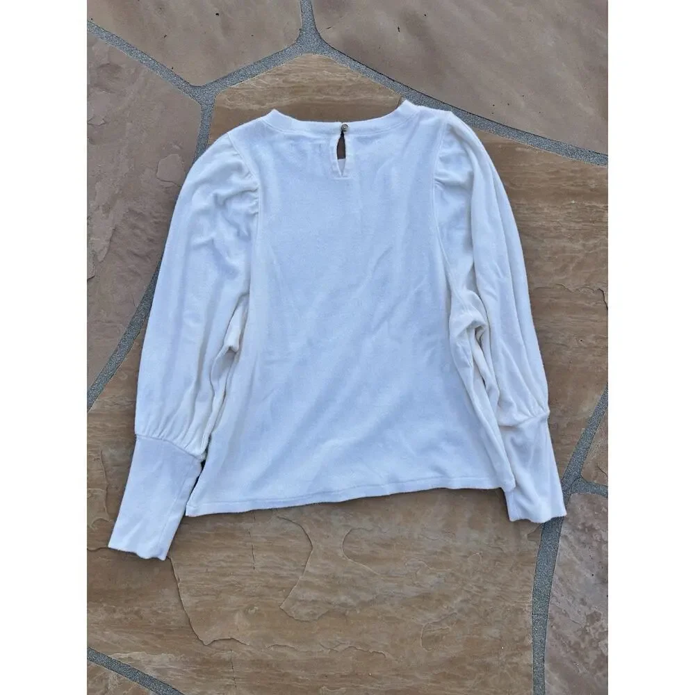 Madewell Brushed Puff Sleeve Top Woman Size Large CR